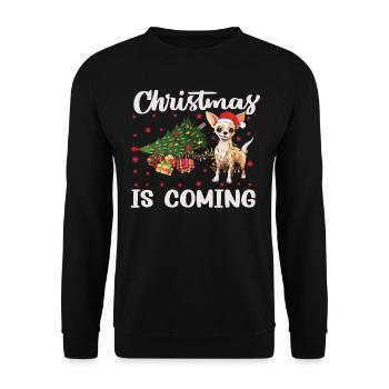 Noël arrive version chien - Sweat-shirt Unisexe - noir - Devant - Alina (178cm) & Michal (187cm)