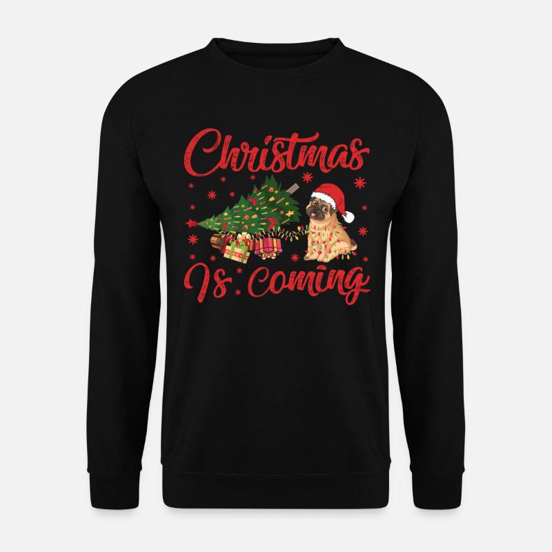 Noël arrive version chien - Sweat-shirt Unisexe - noir
