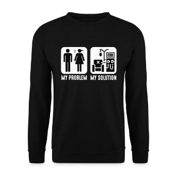 Dialysis Technician My Problem Pictogram Mom - Unisex Sweatshirt - black - Front - Alina (178cm) & Michal (187cm)