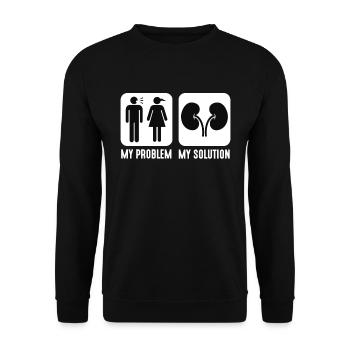 Dialysis Technician My Problem Medical Pictogram - Unisex Sweatshirt - black - Front - Alina (178cm) & Michal (187cm)
