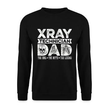 Xray Technician Dad The Idol Radiologist Xray Tech - Unisex Sweatshirt - black - Front - Alina (178cm) & Michal (187cm)