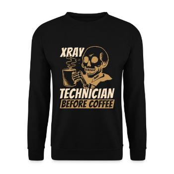 Xray Technician Before Radiographer Coffee Lover - Unisex Sweatshirt - black - Front - Alina (178cm) & Michal (187cm)