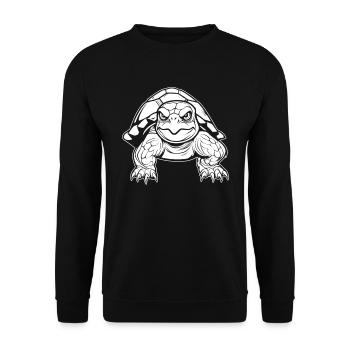 Turtle Angry - Unisex Sweatshirt - black - Front - Alina (178cm) & Michal (187cm)