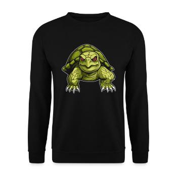 Tortue en colère - Sweat-shirt Unisexe - noir - Devant - Alina (178cm) & Michal (187cm)