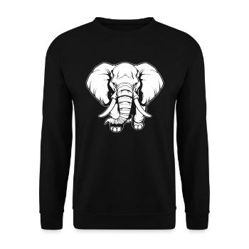 Éléphant en colère - Sweat-shirt Unisexe - noir - Devant - Alina (178cm) & Michal (187cm)
