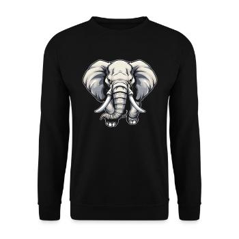 Éléphant - Sweat-shirt Unisexe - noir - Devant - Alina (178cm) & Michal (187cm)
