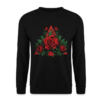 Red Rose Goth - Unisex Sweatshirt - black - Front - Alina (178cm) & Michal (187cm)