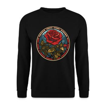 Red Rose Goth - Unisex Sweatshirt - black - Front - Alina (178cm) & Michal (187cm)
