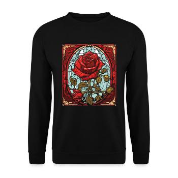 Rose rouge Goth - Sweat-shirt Unisexe - noir - Devant - Alina (178cm) & Michal (187cm)