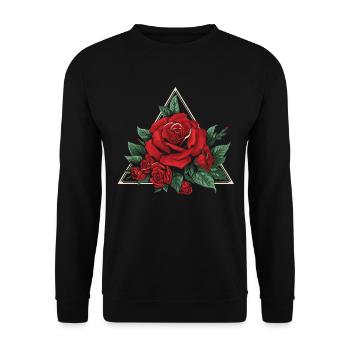 Red Rose Goth - Unisex Sweatshirt - black - Front - Alina (178cm) & Michal (187cm)