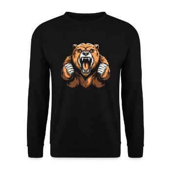 Ours Brun Ours En Colère - Sweat-shirt Unisexe - noir - Devant - Alina (178cm) & Michal (187cm)