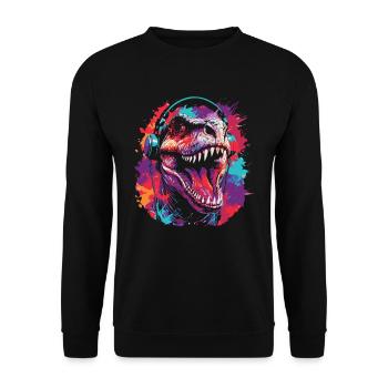 Trex T Rex Dino Party - Sweat-shirt Unisexe - noir - Devant - Alina (178cm) & Michal (187cm)