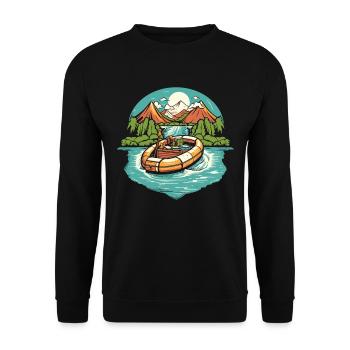 Rafting - Unisex Pullover - Schwarz - Vorne - Alina (178cm) & Michal (187cm)