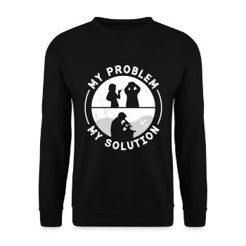 Lab Technician My Problem My Pictogram Dad Mom - Unisex Sweatshirt - black - Front - Alina (178cm) & Michal (187cm)