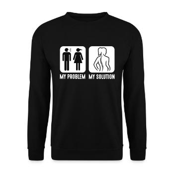 Chiropractor My Problem My Solution Pictogram Mom - Unisex Sweatshirt - black - Front - Alina (178cm) & Michal (187cm)