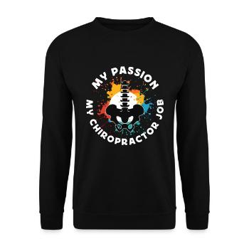 Chiropractor My Passion My Osteopath Chiropractors - Unisex Sweatshirt - black - Front - Alina (178cm) & Michal (187cm)