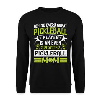 Behind Every Pickleball Player Is A Greater Mom - Unisex Sweatshirt - black - Front - Alina (178cm) & Michal (187cm)