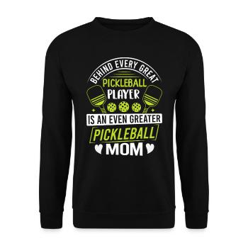Behind Every Pickleball Player Is A Greater Mom - Unisex Sweatshirt - black - Front - Alina (178cm) & Michal (187cm)