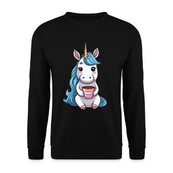 Unicorn Unicorn Coffee - Unisex Sweatshirt - black - Front - Alina (178cm) & Michal (187cm)