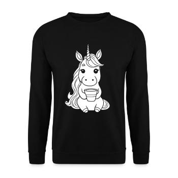 Unicorn Unicorn Coffee - Unisex Sweatshirt - black - Front - Alina (178cm) & Michal (187cm)