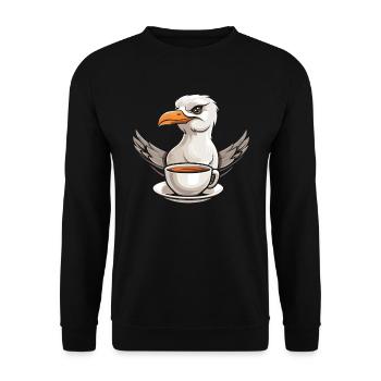 Seagull Coffee - Unisex Sweatshirt - black - Front - Alina (178cm) & Michal (187cm)