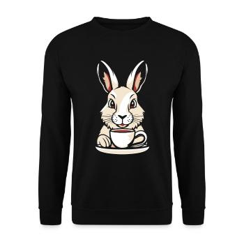 Bunny Rabbit Coffee - Unisex Sweatshirt - black - Front - Alina (178cm) & Michal (187cm)