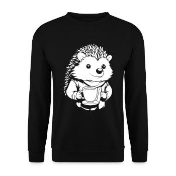 Café hérisson - Sweat-shirt Unisexe - noir - Devant - Alina (178cm) & Michal (187cm)