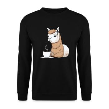 Alpaca Coffee - Unisex Sweatshirt - black - Front - Alina (178cm) & Michal (187cm)