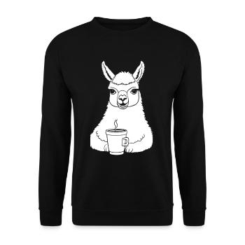Alpaca Coffee - Unisex Sweatshirt - black - Front - Alina (178cm) & Michal (187cm)