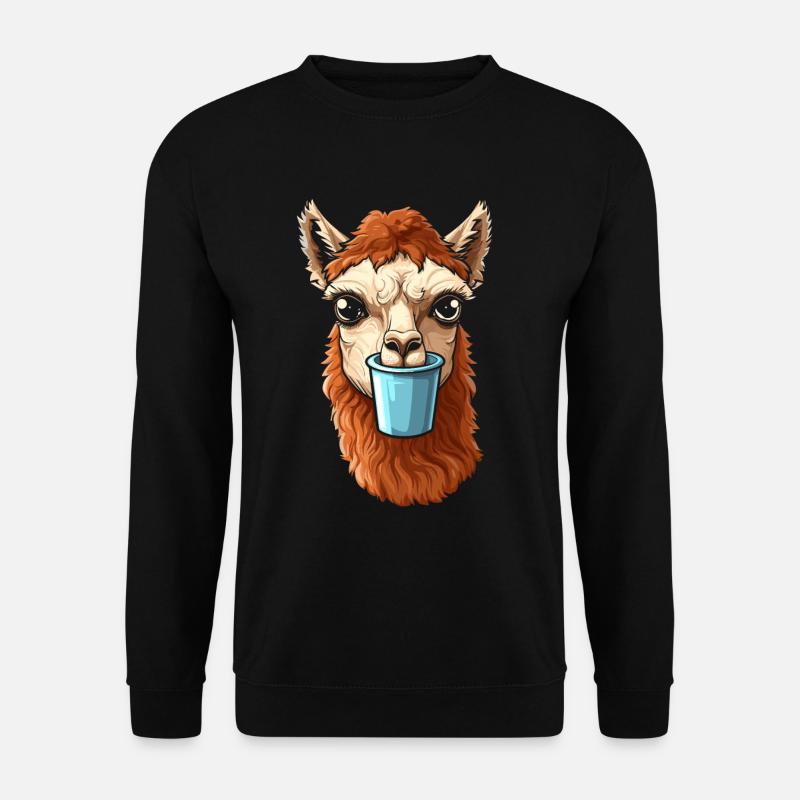 Alpaka Kaffee - Unisex Pullover - Schwarz