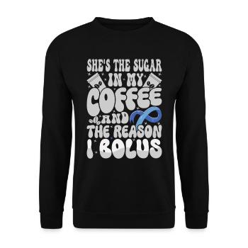 Elle est le sucre dans mon café - Sweat-shirt Unisexe - noir - Devant - Alina (178cm) & Michal (187cm)