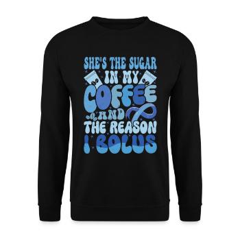 Elle est le sucre dans mon café - Sweat-shirt Unisexe - noir - Devant - Alina (178cm) & Michal (187cm)
