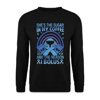 Elle est le sucre dans mon café - Sweat-shirt Unisexe - noir - Devant - Alina (178cm) & Michal (187cm)