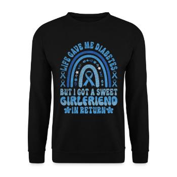 La vie m’a donné le diabète et une douce petite amie - Sweat-shirt Unisexe - noir - Devant - Alina (178cm) & Michal (187cm)