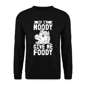 Unicorn Unicorn Funny If Im Moody Give Me Foody - Unisex Sweatshirt - black - Front - Alina (178cm) & Michal (187cm)