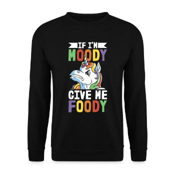 Unicorn Unicorn Funny If Im Moody Give Me Foody - Unisex Sweatshirt - black - Front - Alina (178cm) & Michal (187cm)