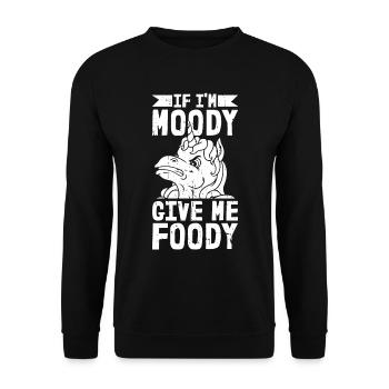 Unicorn Unicorn Funny If Im Moody Give Me Foody - Unisex Sweatshirt - black - Front - Alina (178cm) & Michal (187cm)
