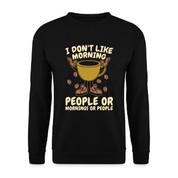 Coffee Cafe Lustig - Unisex Sweatshirt - black - Front - Alina (178cm) & Michal (187cm)