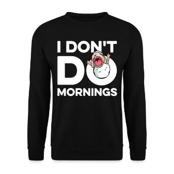 Sheep Funny I Don't Do Mornings - Unisex Sweatshirt - black - Front - Alina (178cm) & Michal (187cm)
