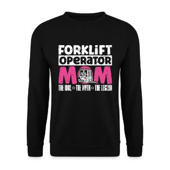 Forklift Operator Mom The Idol The Forklift Truck - Unisex Pullover - Schwarz - Vorne - Alina (178cm) & Michal (187cm)