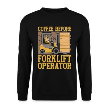 Forklift Operator Coffee Truck Driver Coffee Lover - Unisex Pullover - Schwarz - Vorne - Alina (178cm) & Michal (187cm)