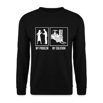Forklift Operator My Problem My Pictogram Dad Mom - Unisex Sweatshirt - black - Front - Alina (178cm) & Michal (187cm)
