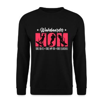 Wakeboarder Mom The Idol The Myth Water Sports - Unisex Pullover - Schwarz - Vorne - Alina (178cm) & Michal (187cm)