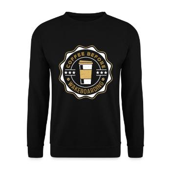 Wakeboarder Coffee avant le wakeboard Coffee Lover - Sweat-shirt Unisexe - noir - Devant - Alina (178cm) & Michal (187cm)