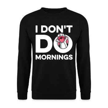 Bunny Rabbit Drôle Je Ne Fais Pas De Matins - Sweat-shirt Unisexe - noir - Devant - Alina (178cm) & Michal (187cm)