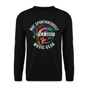 May Spontaneously Talk About Music Gear - Unisex Sweatshirt - black - Front - Alina (178cm) & Michal (187cm)