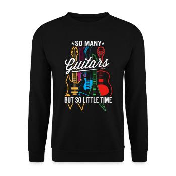So Many Guitars, But So Little Time - Unisex Sweatshirt - black - Front - Alina (178cm) & Michal (187cm)