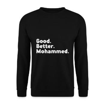 Good better Mohammed - Unisex Sweatshirt - black - Front - Alina (178cm) & Michal (187cm)