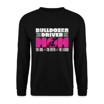 Bulldozer Driver Mom The Idol Construction Vehicle - Unisex Pullover - Schwarz - Vorne - Alina (178cm) & Michal (187cm)