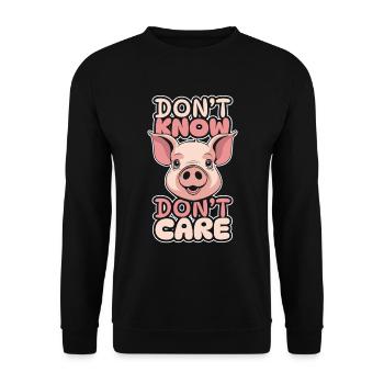 Cochon Éleveur De Cochon Drôle Ne Sais Pas Ne Pas Se Soucier - Sweat-shirt Unisexe - noir - Devant - Alina (178cm) & Michal (187cm)